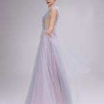 Ruffled Lilac Sheer Gown
