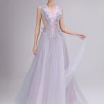 Ruffled Lilac Sheer Gown