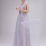 Ruffled Lilac Sheer Gown