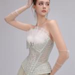 Structured Crystal-studded Corset & Layered Ball Gown