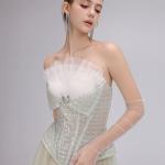 Structured Crystal-studded Corset & Layered Ball Gown