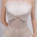 Structured Crystal-studded Corset & White Wide Pants